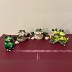 Charming Frog Figurines Lot of 4